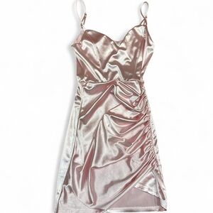 Lucy in the Sky Gold Ruched Mini Dress